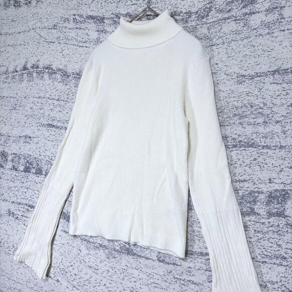 Ramit Sweaters - Ramit Turtleneck Rib Knit Flare Sleeve Ivory L Fall/Winter